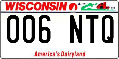 WI license plate 006NTQ