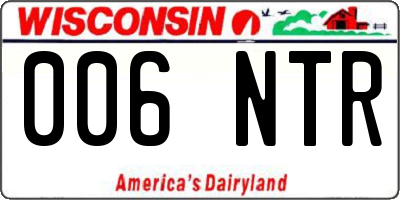 WI license plate 006NTR