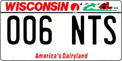 WI license plate 006NTS