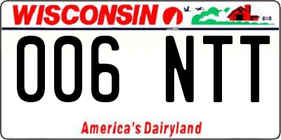 WI license plate 006NTT