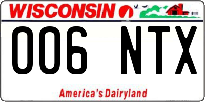 WI license plate 006NTX