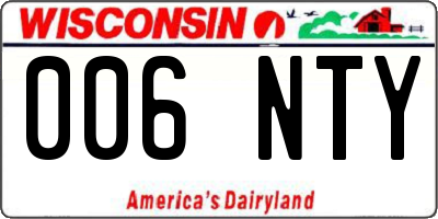 WI license plate 006NTY
