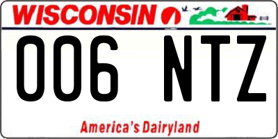 WI license plate 006NTZ