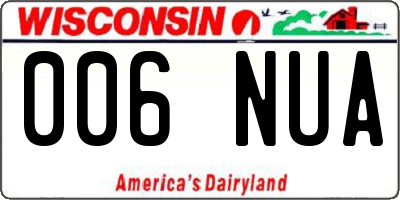 WI license plate 006NUA