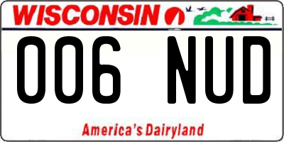 WI license plate 006NUD
