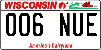 WI license plate 006NUE