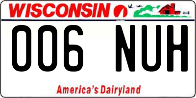 WI license plate 006NUH