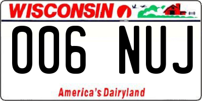 WI license plate 006NUJ