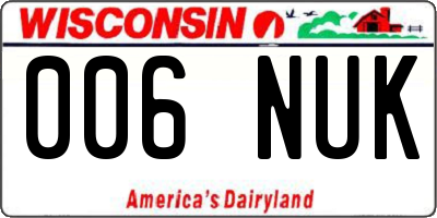 WI license plate 006NUK