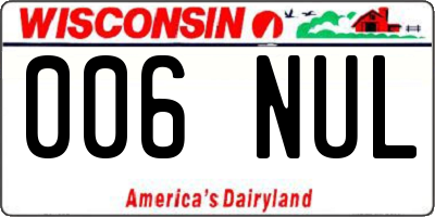 WI license plate 006NUL