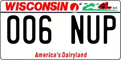 WI license plate 006NUP
