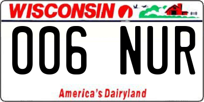 WI license plate 006NUR
