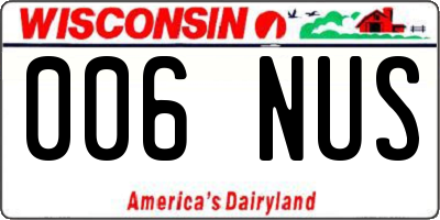 WI license plate 006NUS