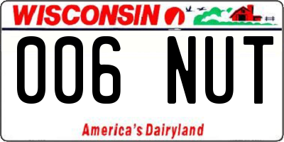 WI license plate 006NUT