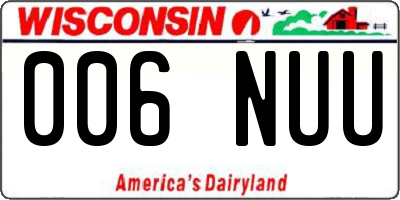 WI license plate 006NUU