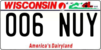 WI license plate 006NUY