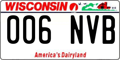 WI license plate 006NVB