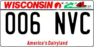 WI license plate 006NVC