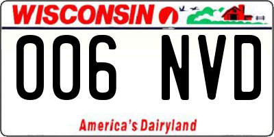 WI license plate 006NVD