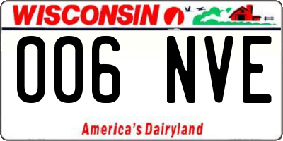 WI license plate 006NVE