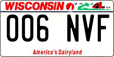 WI license plate 006NVF