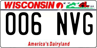 WI license plate 006NVG