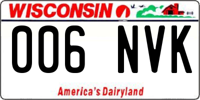 WI license plate 006NVK