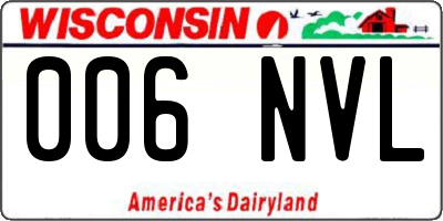 WI license plate 006NVL