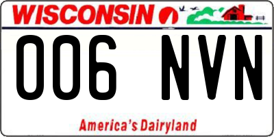 WI license plate 006NVN