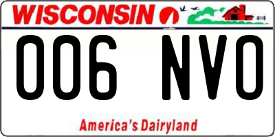 WI license plate 006NVO