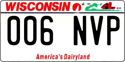 WI license plate 006NVP