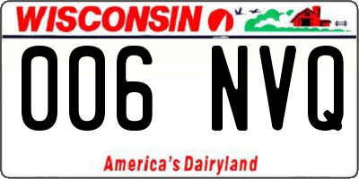 WI license plate 006NVQ