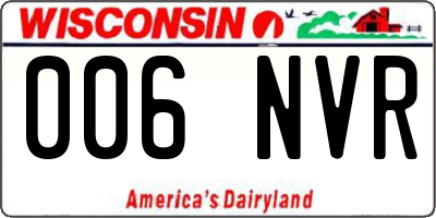 WI license plate 006NVR