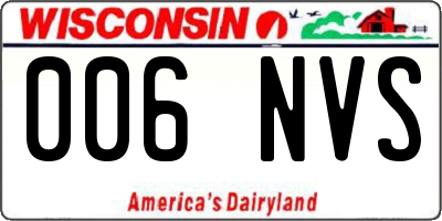 WI license plate 006NVS