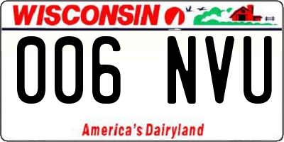 WI license plate 006NVU