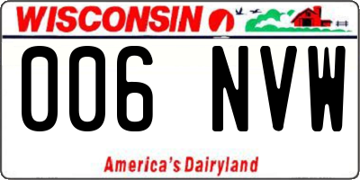 WI license plate 006NVW