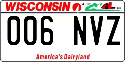 WI license plate 006NVZ