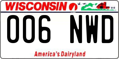 WI license plate 006NWD