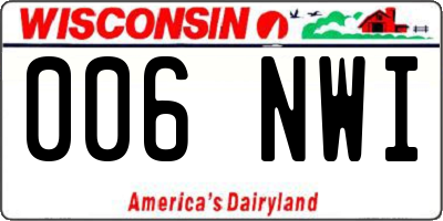 WI license plate 006NWI