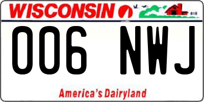 WI license plate 006NWJ