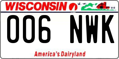 WI license plate 006NWK