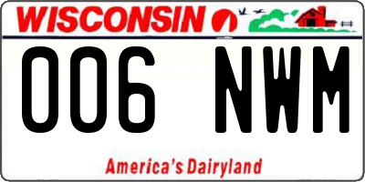 WI license plate 006NWM
