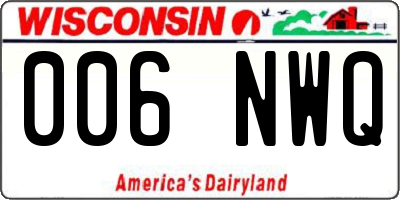 WI license plate 006NWQ