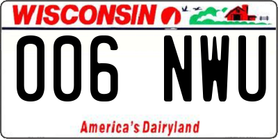 WI license plate 006NWU