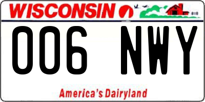 WI license plate 006NWY