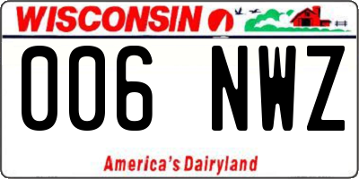 WI license plate 006NWZ