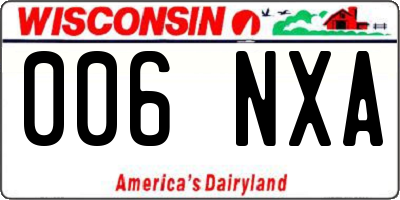 WI license plate 006NXA
