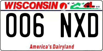 WI license plate 006NXD