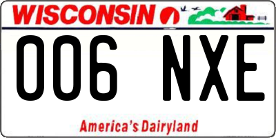 WI license plate 006NXE