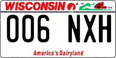 WI license plate 006NXH
